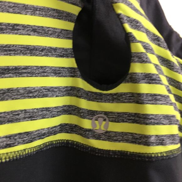Lululemon Swift Athletic Tank Top Size 8 Yellow Gray Striped - Picture 6 of 11